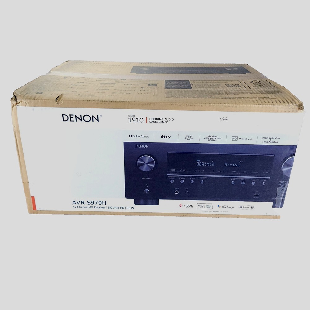 Denon AVR-S970H 7.2-Channel Network Audio and 8k Video Receiver New Sealed